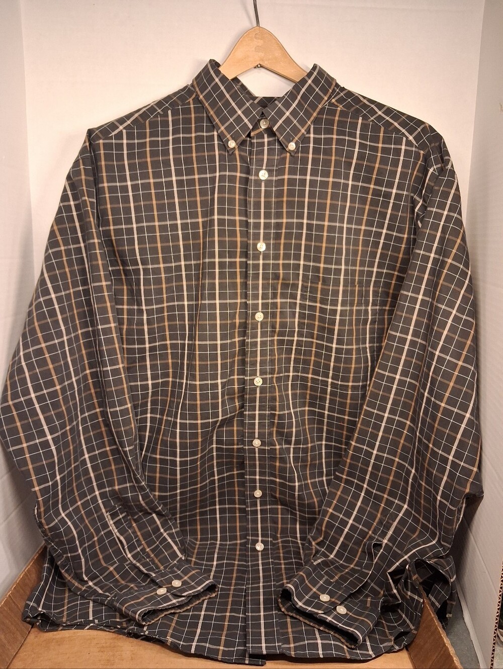 Gold Label Roundtree & York Plaid Button On Long Sleeve Shirt Men Sz 2XT